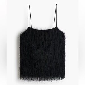 H&M black fringe top